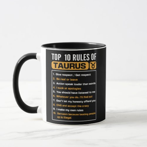 Top 10 rules of Taurus Taurus Traits Facts Horosc Mug