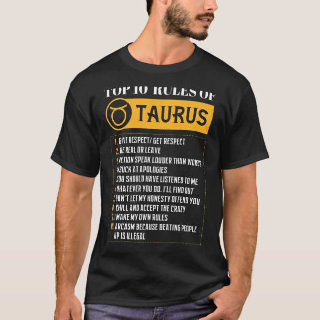 Top 10 Rules Of Taurus Zodiac Sign Horoscope Birth (Front)