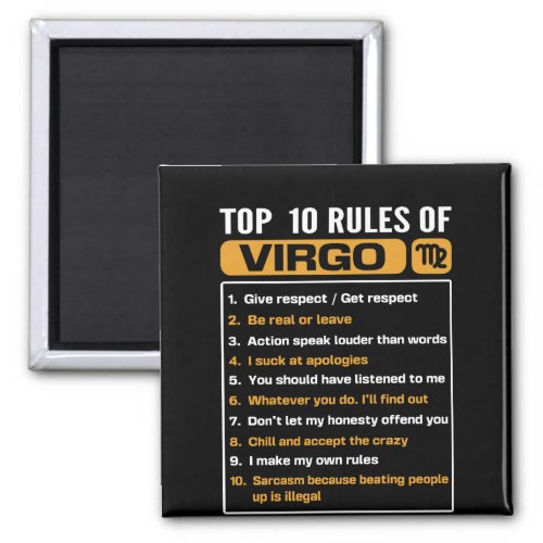 Top 10 rules of Virgo Funny Virgo Facts Zodiac A Magnet