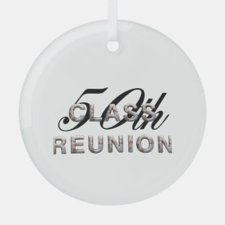TOP 50th Class Reunion Glass Ornament
