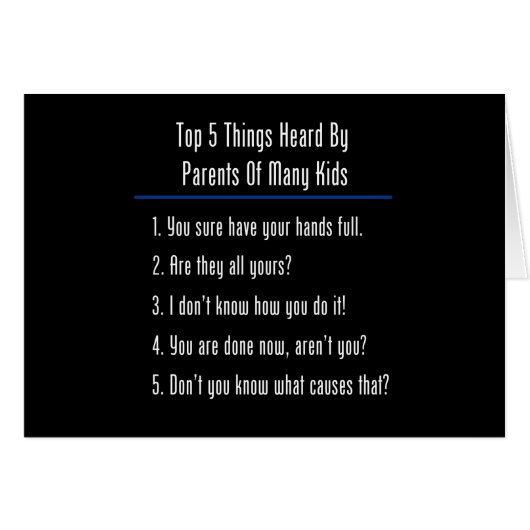 Top 5 Things Heard Cards (Front Horizontal)