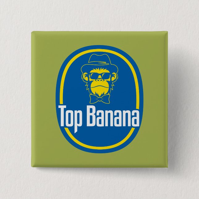Top Banana 2 Inch Square Button (Front)