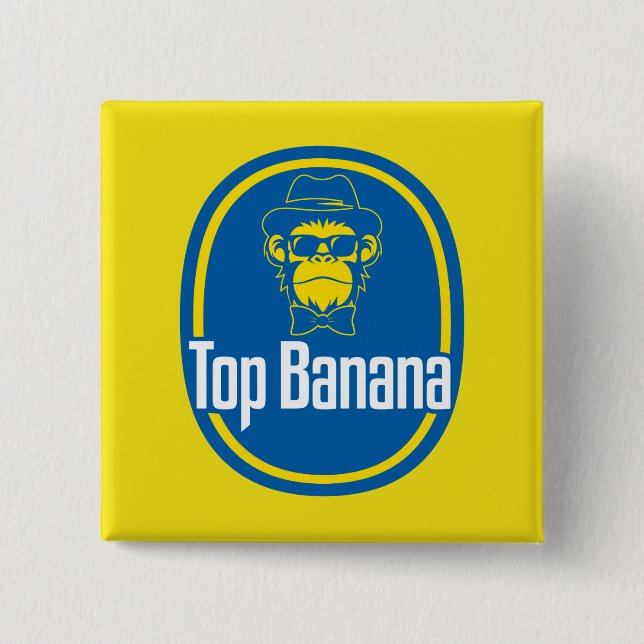 Top Banana 2 Inch Square Button (Front)