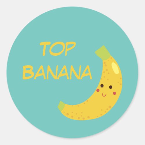 Top Banana Award Ribbon Classic Round Sticker