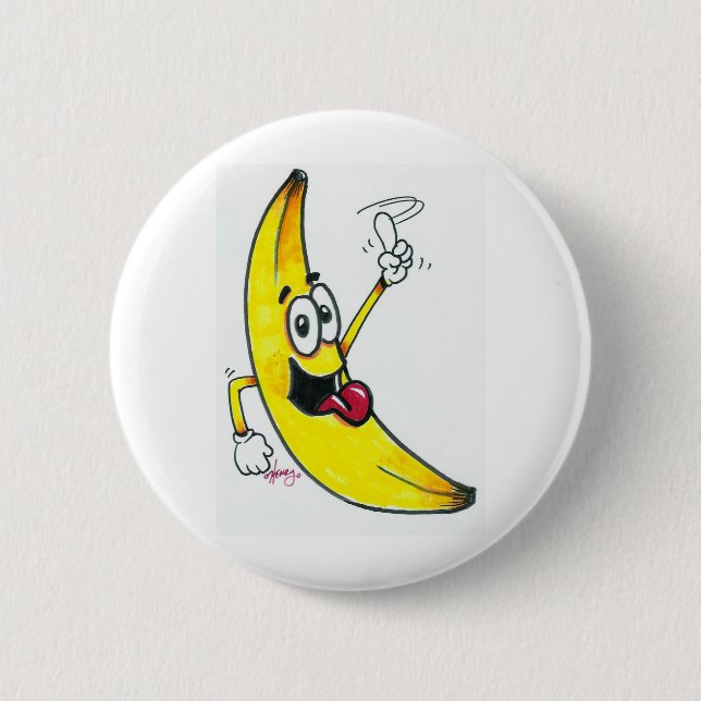 Top Banana, dancing banana cartoon Button (Front)