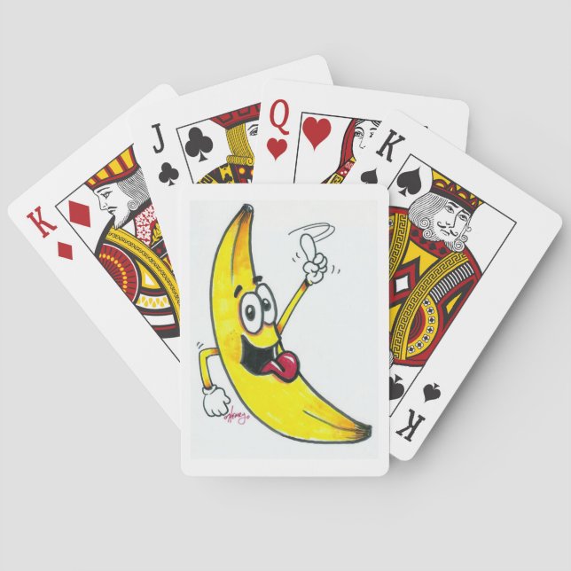 Top Banana, dancing banana cartoon Poker Cards (Back)
