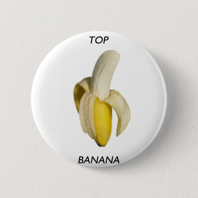 Top banana pinback button (Front)