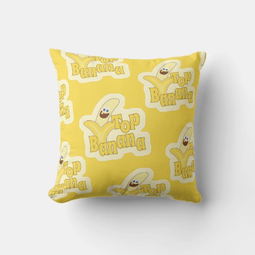 Top Banana Yellow Motivational Winner Pattern Throw Pillow