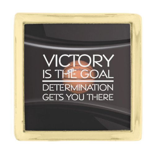 TOP Basketball Victory Slogan Gold Finish Lapel Pin