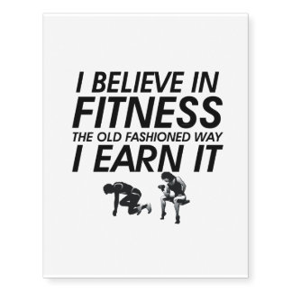TOP Believe in Fitness Temporary Tattoos