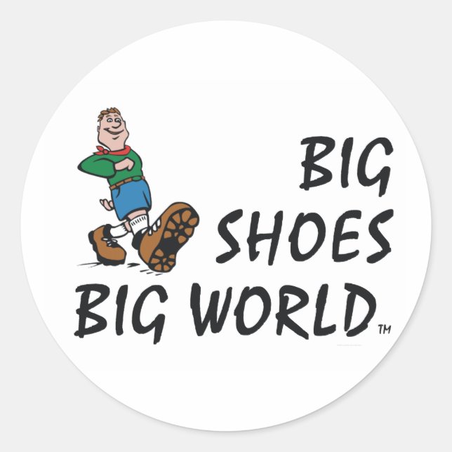 TOP Big Shoes Big World Classic Round Sticker (Front)