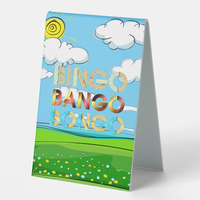 TOP Bingo Bango Bongo Table Tent (Front)
