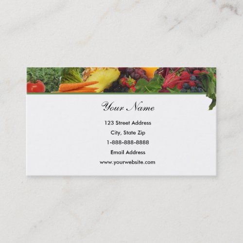 Top Border Fruit - Veggie Business Card