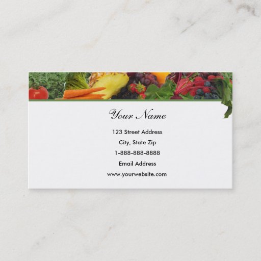 Customizable Top Border Fruit - Veggie Business Card