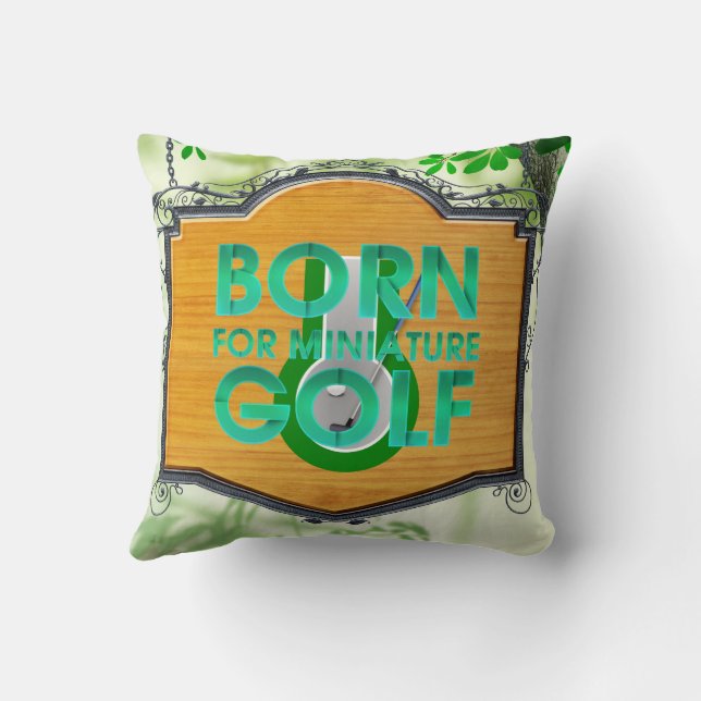 TOP Born for Miniature Golf Throw Pillow (Back)