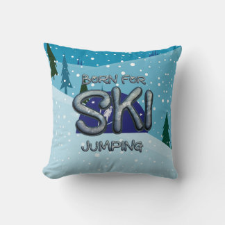 TOP Born for Ski Jumping Throw Pillow
