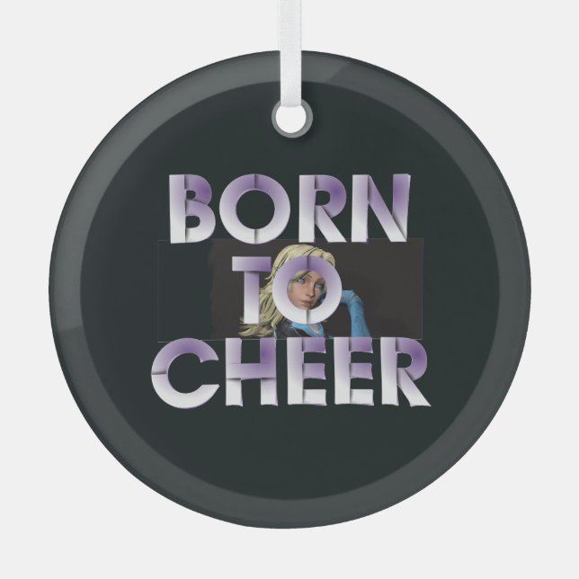 TOP Born to Cheer Glass Ornament (Front)