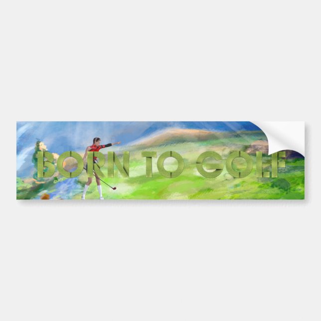 TOP Born to Golf Bumper Sticker (Front)