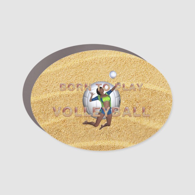 TOP Born to Play Volleyball Car Magnet (Front)