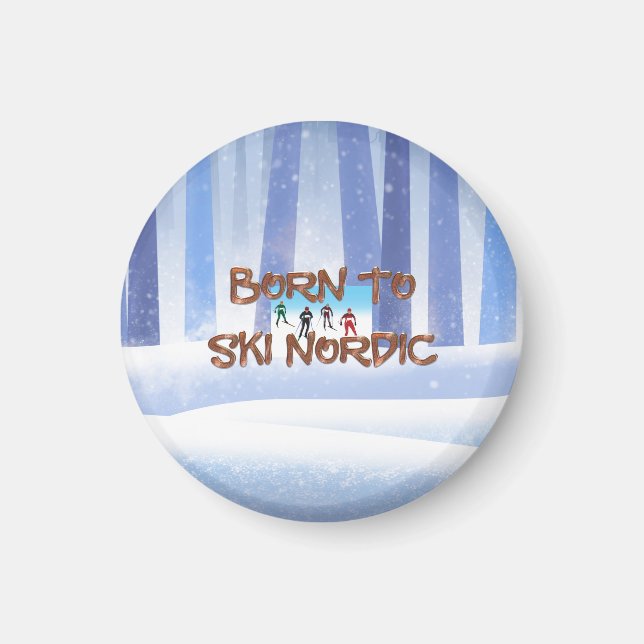 TOP Born to Ski Nordic Magnet (Front)