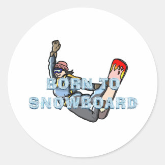 TOP Born to Snowboard Classic Round Sticker