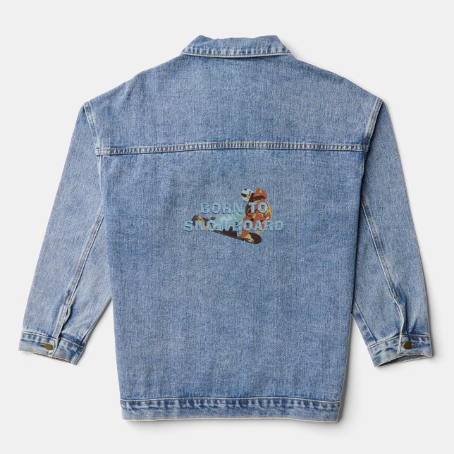 TOP Born to Snowboard Denim Jacket (Back)