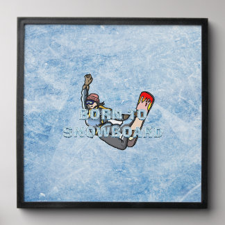 TOP Born to Snowboard Peel And Stick Photo Tile