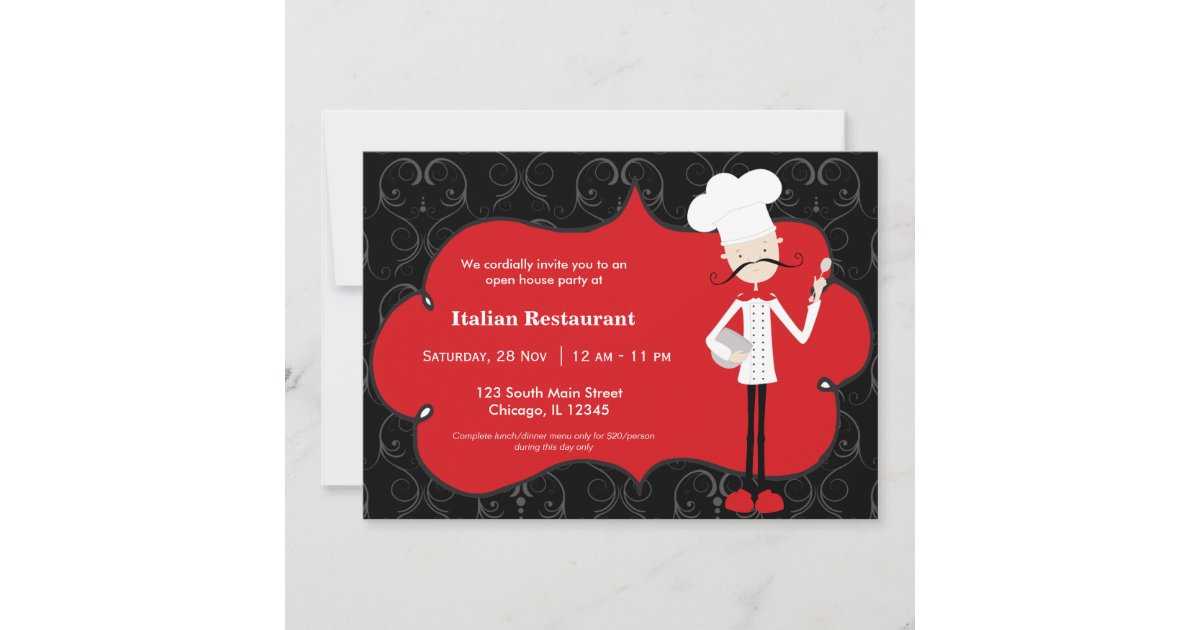 Top Chef Invitations Top Chef Restaurant Invitation | Zazzle