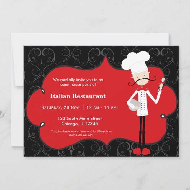 Top Chef Restaurant Invitation (Front)