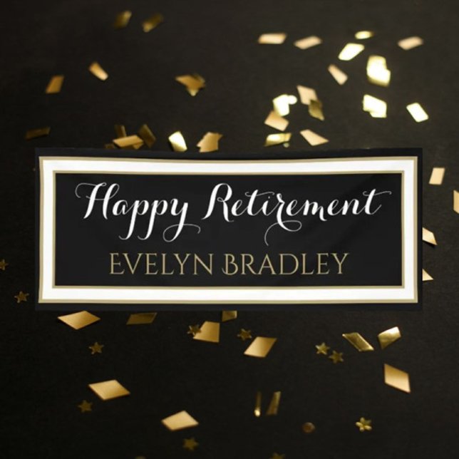Top choice!Happy retirement banner in black & gold (Creator Uploaded)