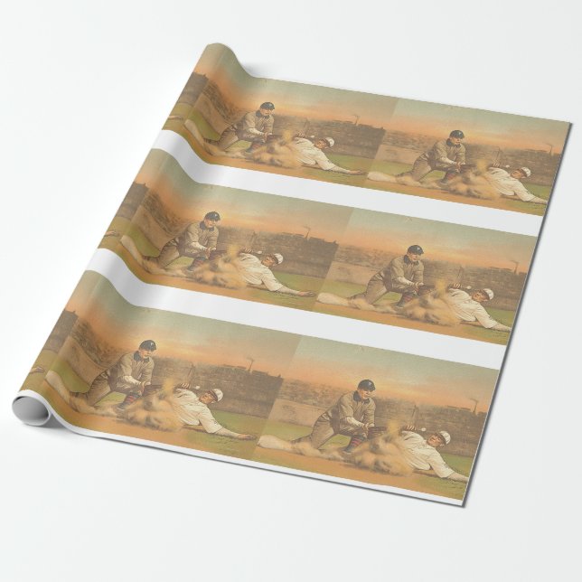 TOP Classic Baseball Wrapping Paper (Unrolled)
