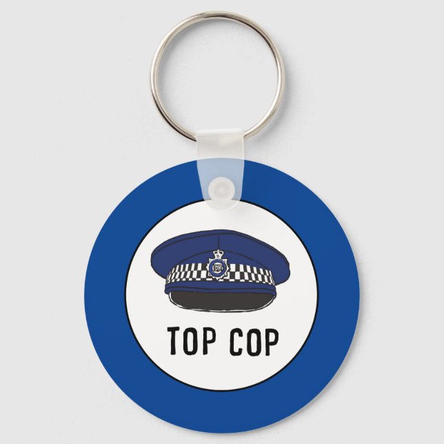 Top Cop. Policeman or Constable. Key Ring (Front)