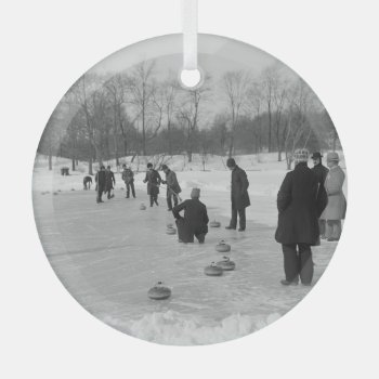 Top Curling Old School Glass Ornament by teepossible at Zazzle