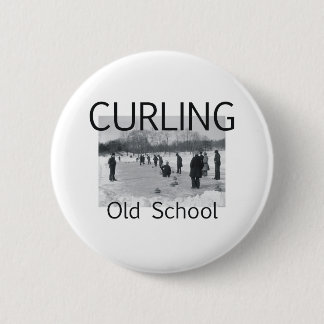 TOP Curling Old School Pinback Button
