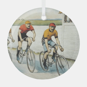 TOP Cycling Old School Glass Ornament