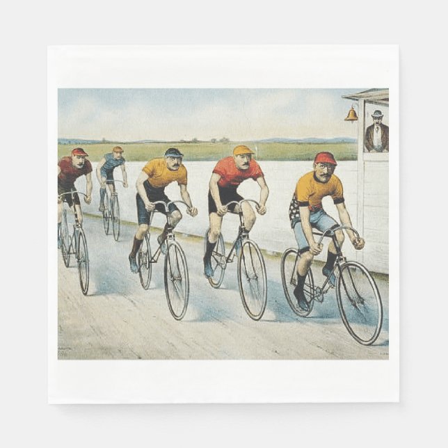 TOP Cycling Old School Paper Napkins (Front)