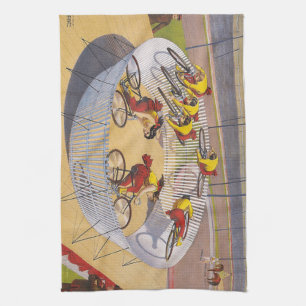 TOP Cycling Yellow Jersey Slogan Kitchen Towel