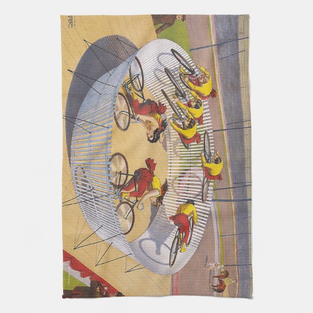 TOP Cycling Yellow Jersey Slogan Kitchen Towel (Vertical)