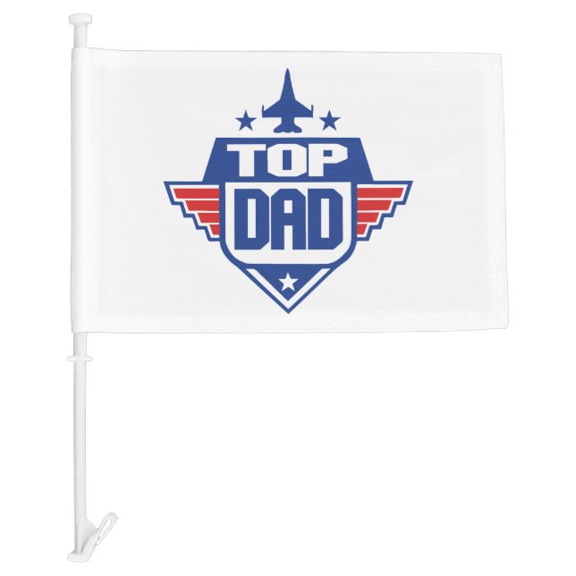 Top Dad Airplane Car Flag (Front)