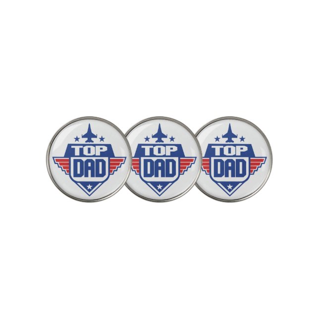 Top Dad Airplane Golf Ball Marker (3 Up)