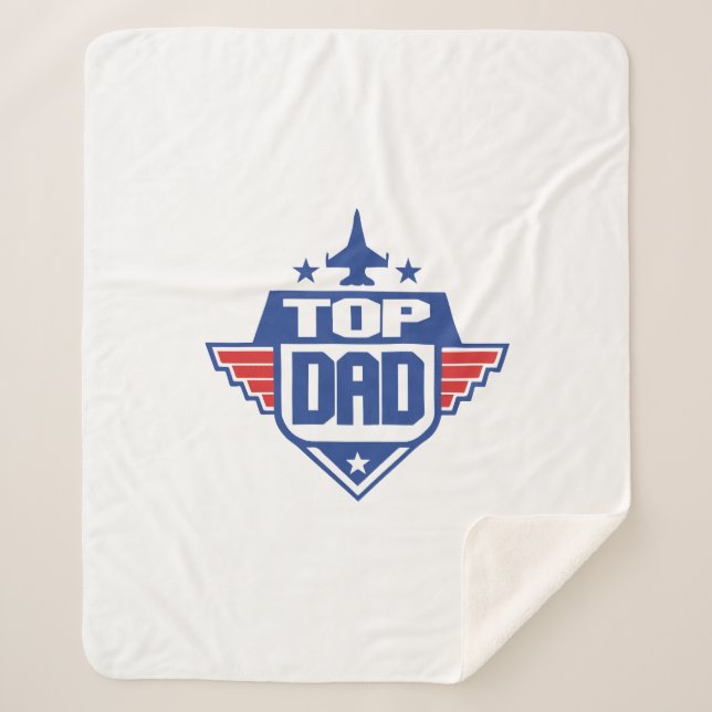 Top Dad Airplane Sherpa Blanket (Front)