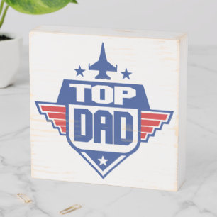 Top Dad Airplane Wooden Box Sign