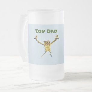 Top Dad Funny Animal Frosted Glass Beer Mug
