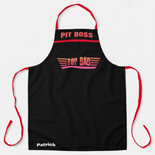 Top Dad Pit Boss BBQ Black Father's Day Chef Apron