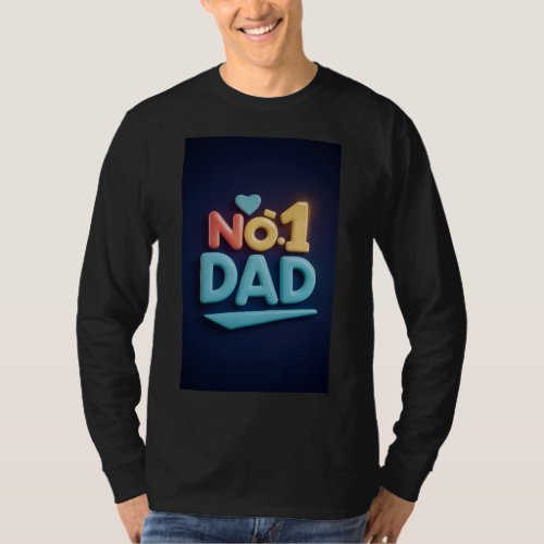 Top Dad Vibrant 3D Logo Design T_Shirt
