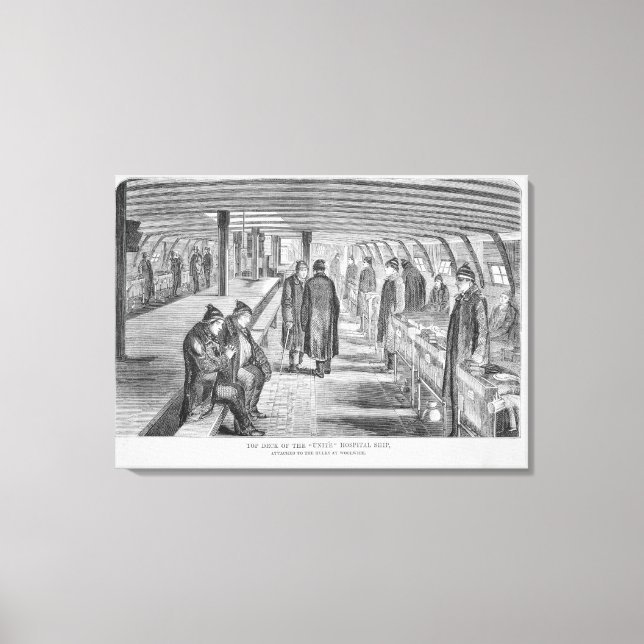 Top Deck of the 'Unite' Hospital Ship Attached to Canvas Print (Front)