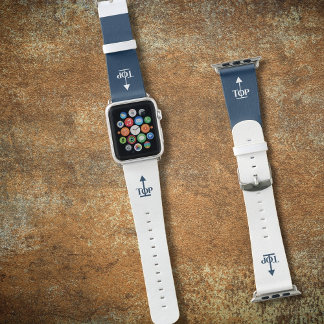Top Deep Sea Blue on Almost White Apple Watch Band