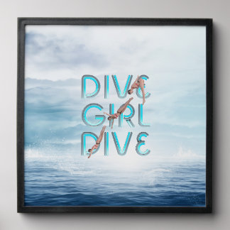 TOP Dive Girl Dive Peel And Stick Photo Tile