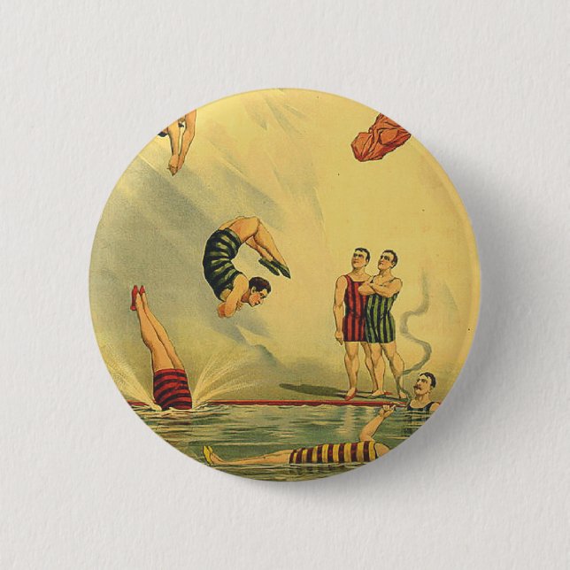 TOP Diving Old School Pinback Button (Front)
