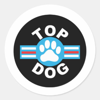 top dog classic round sticker